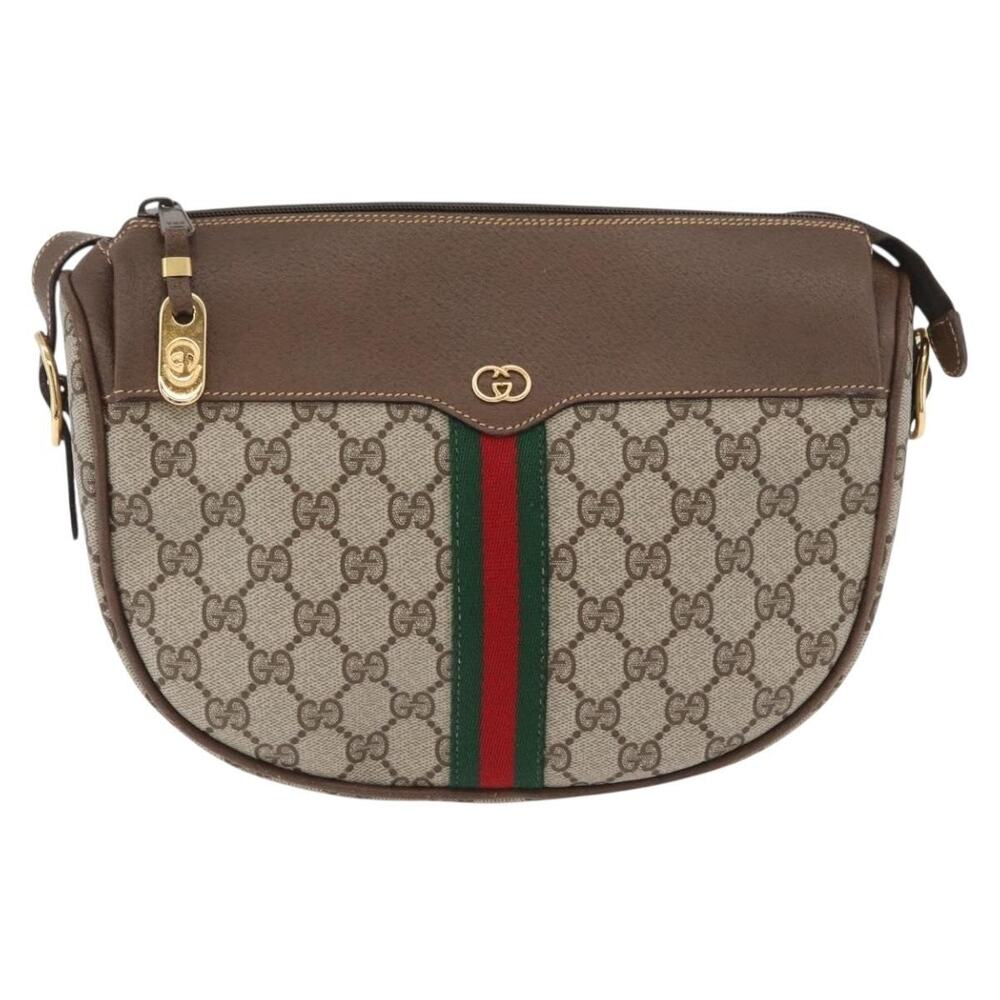 Gucci GG Supreme Web Shoulder Bag Beige